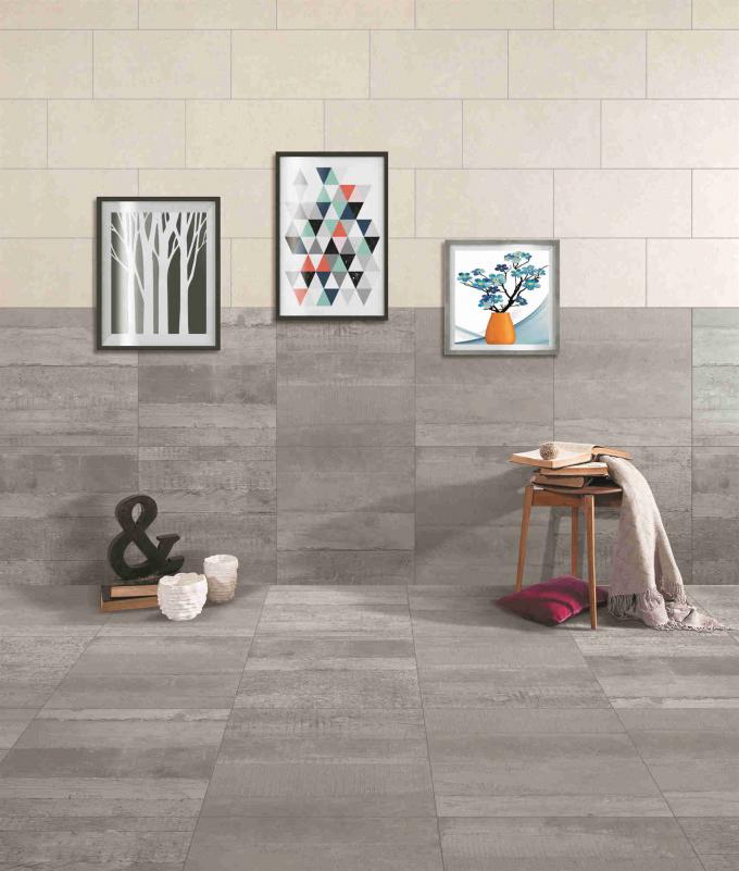 Kitchen White Washed Wood Effect Porcelain Floor Tile Cement Mix Light