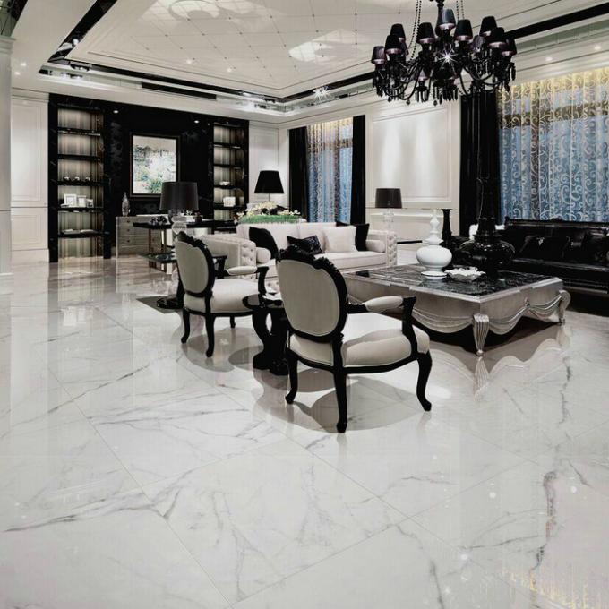 Carrara Super White Polished Porcelain Tile , 24x48 Modern Bathroom