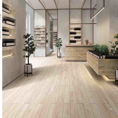 8mm Thickness Wood Effect Bathroom Tiles Outdoor Porcelain Wood Tile Lappato Surface