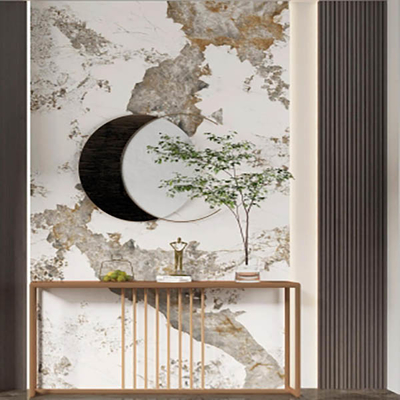 1600 * 3200mm Marble Rock Panel Background Wall Living Room Wall Panel Floor Slab High Temperature Resistant