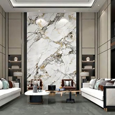 Living Room Slab Golden Wind Marble Glazed Porcelain Tile For Versatile Interior 1600x2700mm