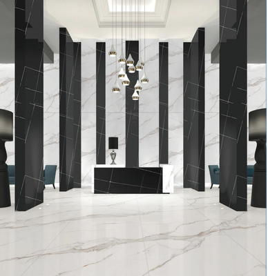 12mm Marble Stone Slab Black Color For Sophisticated Fireplace Bathroom