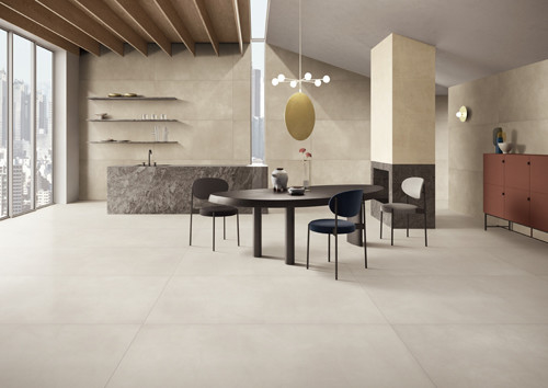 Classic Beige Micro Cement Look Floor Tiles Non Slip Ceramic Tiles