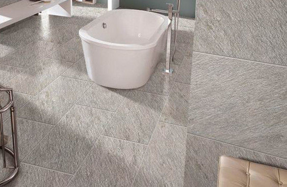 Glazed Polished Porcelain Bathroom Tile Accurate Dimensions Easy Maintain