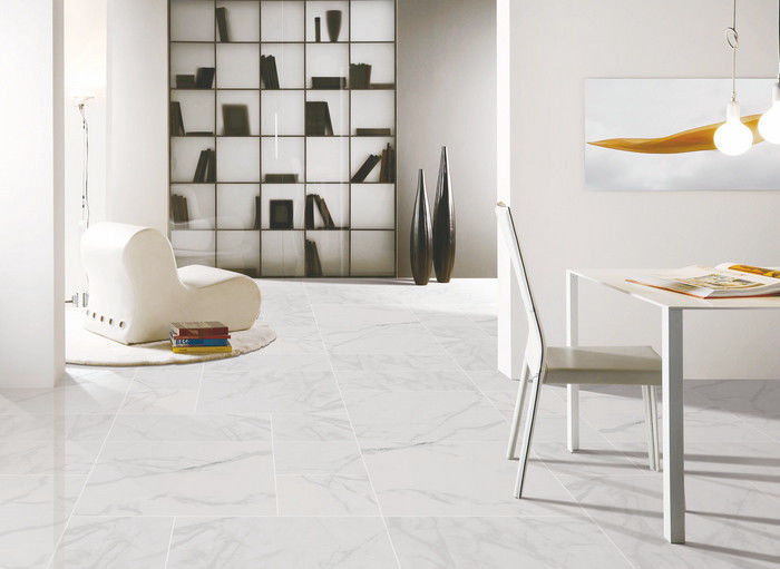 White Polished Modern Porcelain Tile, Modern Porcelain Floor Tile
