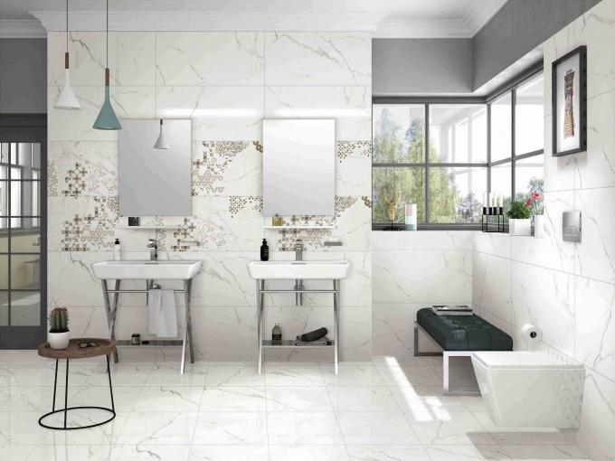 High Glossy Super White Marble Effect Porcelain Tiles 400x800 10mm